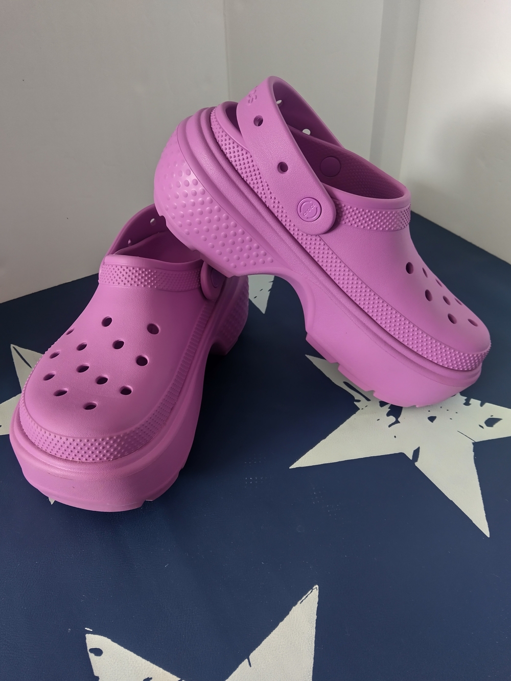 CROCS Platform Clogs in Lilac
